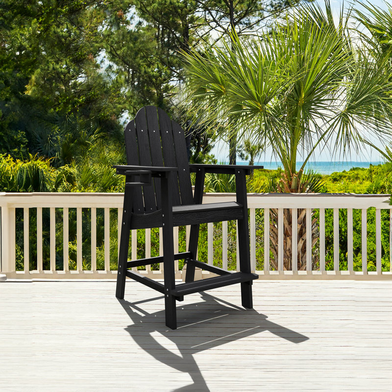 Dutta Plastic Adirondack Chair Highland Dunes Color Black